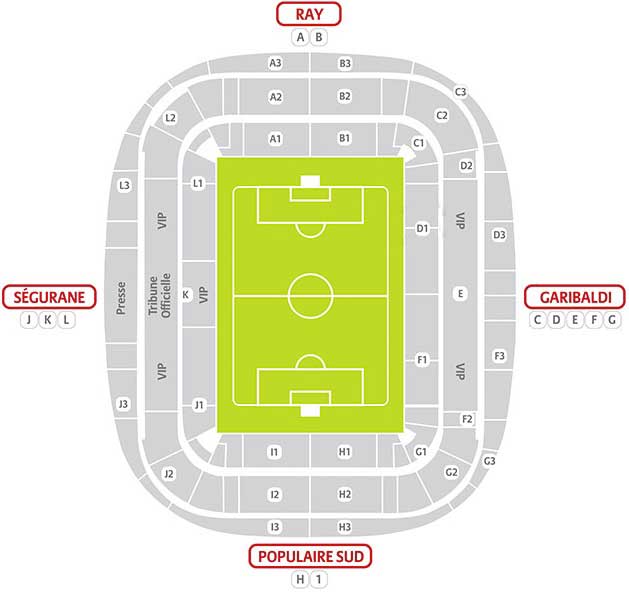 plan Stade Allianz Riviera